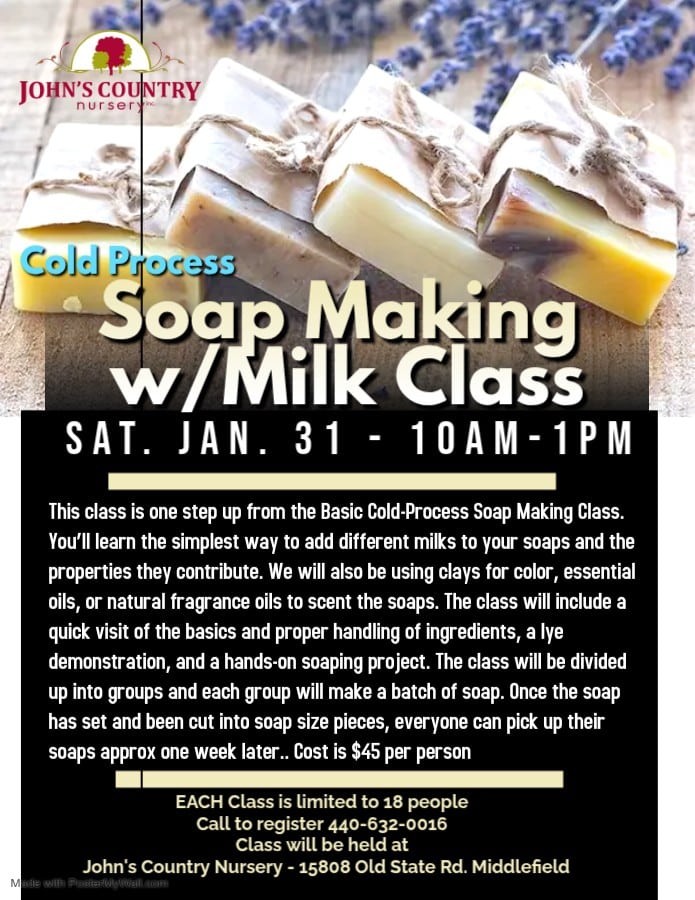 Destination Geauga Tourism | Cold Process Milk Soap Jan 31